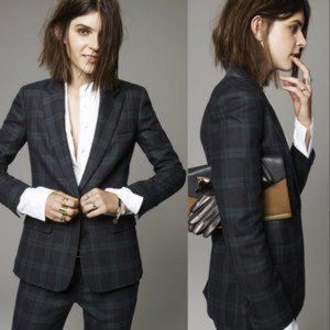 Madewell Green/Blue Plaid Blazer